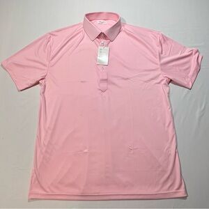 NWT Collars & Co Dress Collar Polo Mens XL Pink Moisture Wicking